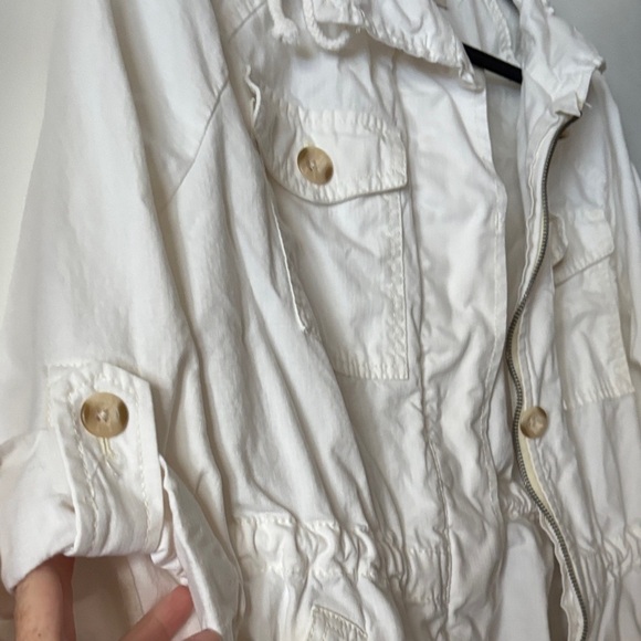 LOFT Cream Jean Jacket with Gold Accents - Picture 3 of 7